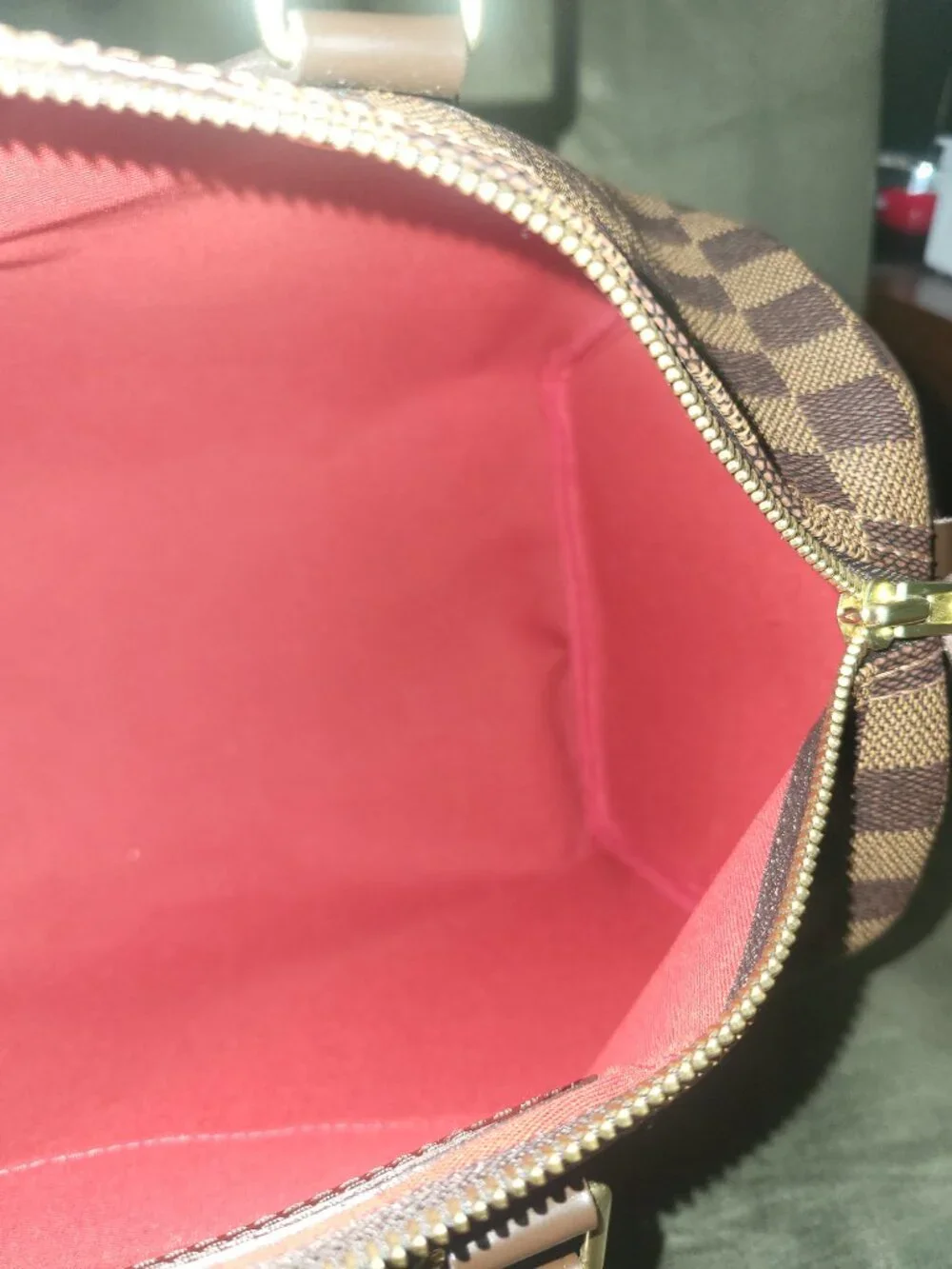 NEVER USED Louis Vuitton Speedy Duffle 35 Brown Canvas Damier Ebene w/ strap